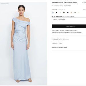 Bec + Bridge Eternity off shoulder maxi dress in dusty blue